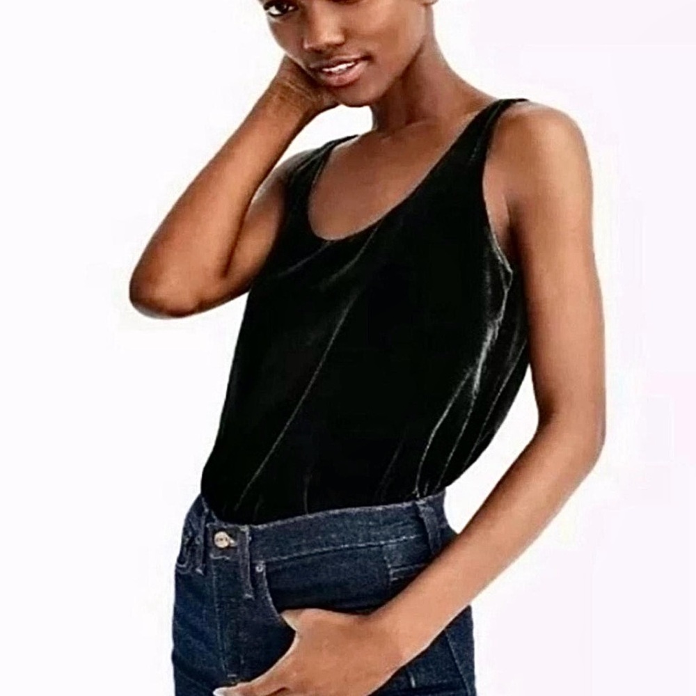 J. Crew Black Velvet Sleeveless Tank Top